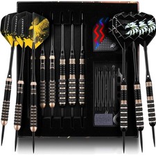 Dart Set, Metallspitze, Messing Barrel, Stahlspitze, Dart Zubehör, 6 Stück, 2...