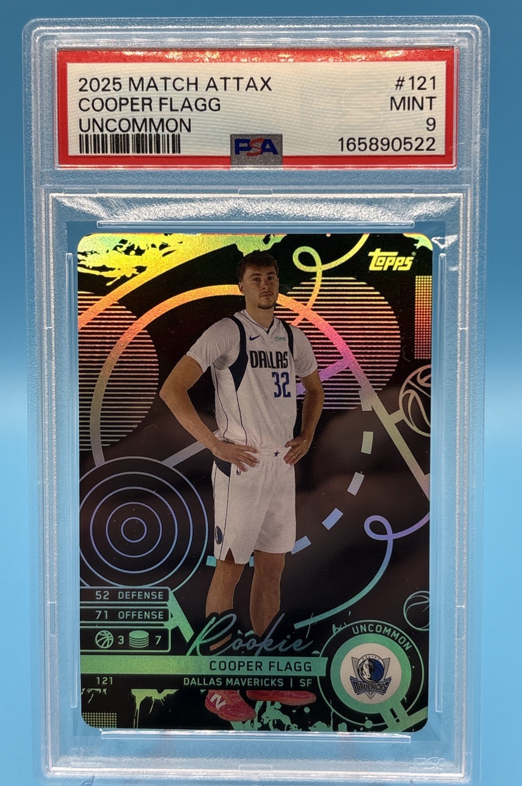 2025 Topps Match Attax Uncommon Black Cooper Flagg Rookie RC #121 PSA 9
