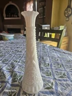 VTG 9 "Anchor Hocking Milk Glass Vase  "Stars and Bars" Pattern ring of fire 🔥