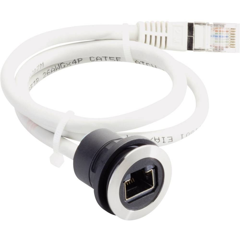 Embase RJ45 femelle Schlegel avec raccordement droit pour armoire électrique noire