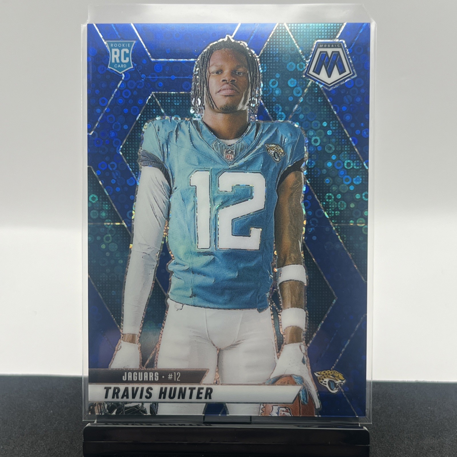 2025 Panini Mosaic Travis Hunter Blue Mosaic Variation /99 Jacksonville #279