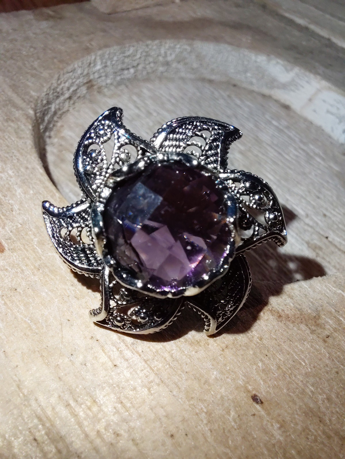 Bague fleur en argent 925 taille 59 pour femme