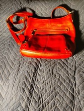 Red Leather Adjustable Strap Sling Bag