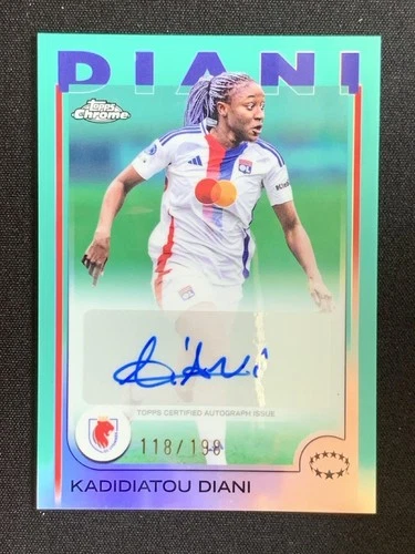 Kadidiatou Diani 2024-25 Topps Chrome UWCL Aqua Refractor Auto /199 #AV-KD