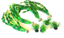 8 Assorted Aquarium Fish Tank Artificial Plastic Plants Green Decorations