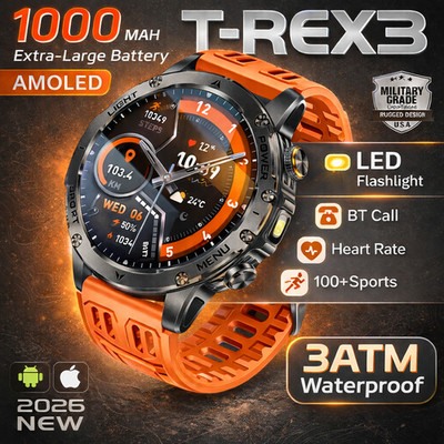GPS Rugged Smart Watch 1.7'' Bluetooth Call IP69K FitCloudPro iOS Android