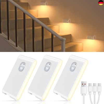 WILLED Nachtlicht Mit Bewegungsmelder, Aufladba LED Treppenbeleuchtung?ohne