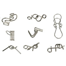 8x Metal Crafts Chinese Ring Puzzle IQ Brain Teaser Kid Adult Educational Toy e