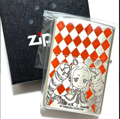 Zippo Re Zero Beatrice Silver Satin Etching 2 Sided Processing Lighter New Japan