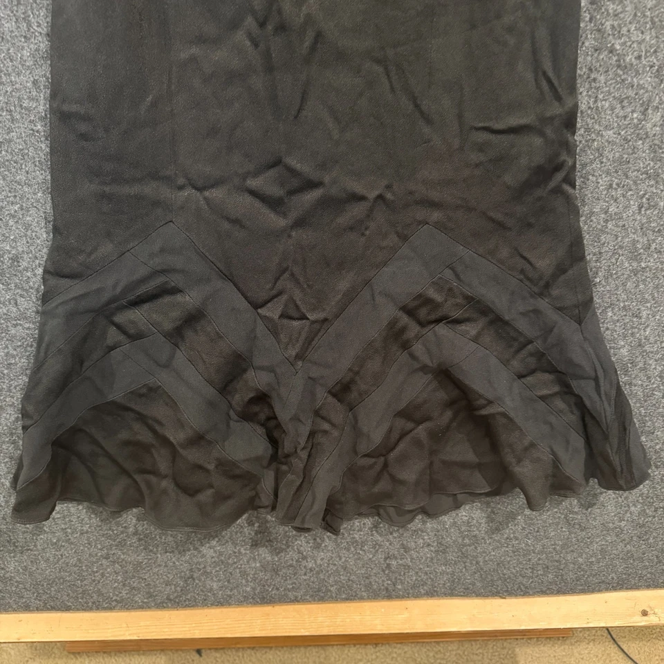 Vestido Christian Dior John Galliano FW 2004 para mujer EE. UU. 8 F40 negro corte sesgado cremallera Foto 3 de 4