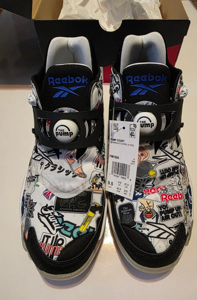 Reebok Pump Court Sticker City - White Black for Sale 