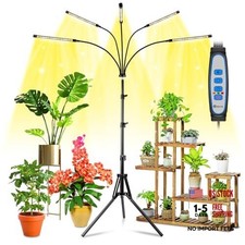Grow Lights for Indoor Plants Full Spectrum, 100 LEDs Plant White 5-Head 