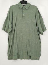 Byron Nelson Mens Size XL Color Green (Tiny Hole) Short Sleeve Button Polo Shirt