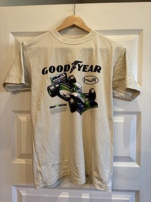HUF x Goodyear Final Lap T-Shirt in natural/off-white NWOT Washed