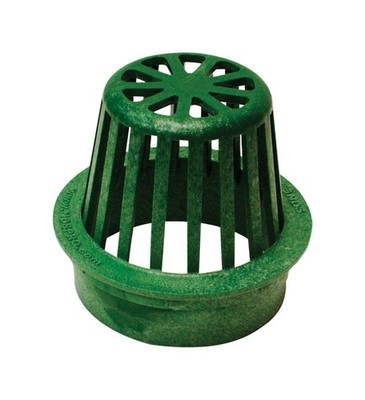 B & K 75 Green Polyolefin Round Shape Drop-In Connection Atrium Grate 4 L in.
