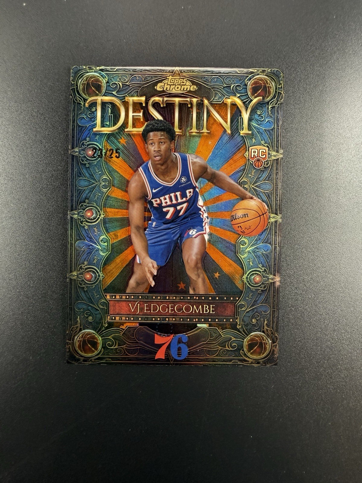 2025-26 Topps Chrome - VJ Edgecombe - #D-3 (RC) - Destiny True Orange 23/25 RC