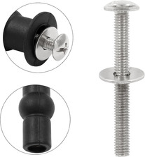 2 Pcs Toilet Seat Hinges Screws Expanding Rubber Bolt Top Nuts for Toilet Sea...
