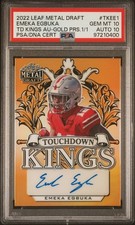 2022 Leaf Metal Draft Gold Prismatic Emeka Egbuka 1/1 PSA 10 GEM MT AUTO 10