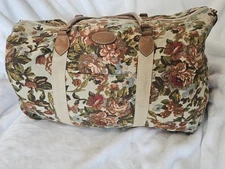 Vintage 90's Gitano Large Duffle Bag Tapestry Canvas Floral Weekender Bag