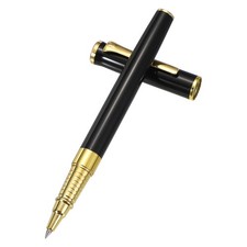 Luxury Metal Rollerball Pen, 0.5mm Black Ink for Men, Black HH-607