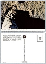 Apollo 11 Moon Landing Neil Armstrong First Step Lunar Boot Postcard 1969 NASA