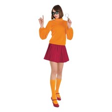 Women's Velma Costume - Includes Shirt, Miniskirt, Socks, Glasses S/M-L/XL
