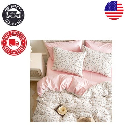 Elegant Coquette Floral Comforter Set - 3 Piece Pink Floral Bedding for Dorms