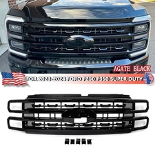 Agate Black Front Grille For 2023-2024 Ford F250 F350 Super Duty Platinum Style