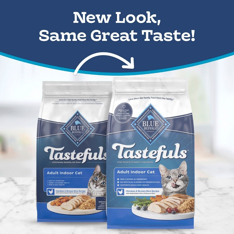 Yellow Chicken Rice Pack Blue Tastefuls Adult Indoor Chicken & Brown Rice Recipe Dry Cat Food | eBay
