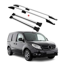 Dachreling + Dachträger für Renault Kangoo Mercedes Citan L1 Kurzer Silber 4x Dachreling + Dachträger für Renault Kangoo Mercedes Citan L1 Kurzer Silber 4x