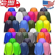 100 Pieces Drawstring Backpack Bulk Sports Drawstring Bags Gym Cinch Bag