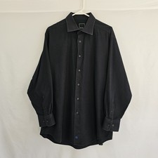 David Donahue Dress Shirt Men's Jet Black 17.5 x 32/33