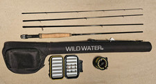 Wild Water Fly Fishing Kit AX56-090-4 Rod, Reel, Line, Case & Fly Box with Flies