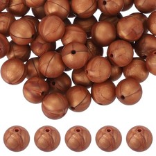 60 Pcs Silicone Beads, 15mm Bulk Beads for Keychain Making, Bronze