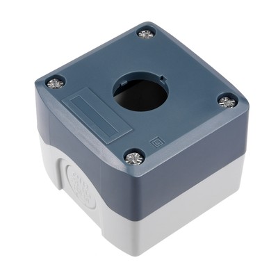 Push Button Switch Control Station Box 22mm 1 Button Hole Gray with White