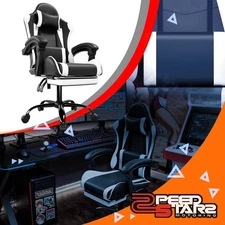 Recliner Swivel Home Computer Racing Gaming Chair w/ Linkage Armrest & Footrest