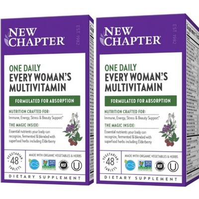 2 New Chapter Every Woman's One Daily 55+ 48 Count Total =96 Tablets 