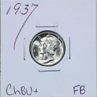 1937 10C Mercury Winged Liberty Silver Dime in Choice BU+ Condition FB #6287