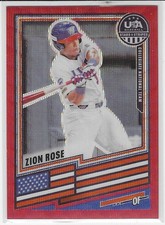 2026 Zion Rose Panini Stars & Stripes Prizm USA Ruby Wave #133