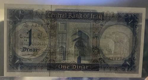 Jordan Iraq 1 Dinar 1971 Pick 58(2) Scarce Signature UNC - 第 4/4 張圖片
