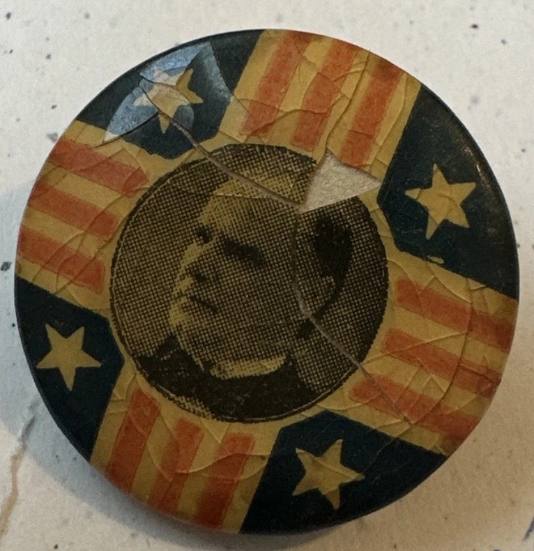 1900 WILLIAM MCKINLEY campaign  button/back political advertising  - Image 2 of 4
