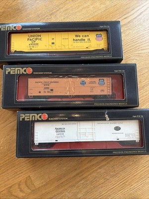 Three Vintage Pemco HO Scale Model Trains In Original Boxes