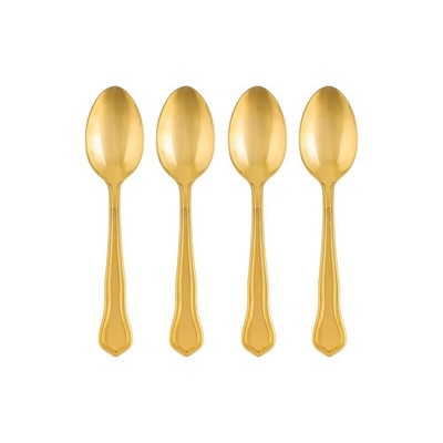 Bialetti Set 4 Teelöffel aus Stahl, Linie Pure Gold - Goldbesteck Limited Editio