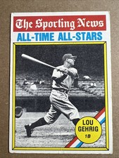 1976 Topps #341 Lou Gehrig New York Yankees VG (faint Crease)