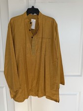 BNWT Fabindia Men  s Cotton Kurta Shirt Size 40 Yellow