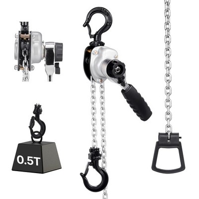 VEVOR Manual Lever Chain Hoist 1/2T 1100lbs 20ft Lift Alloy Steel for Warehouse