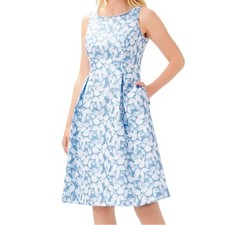 Adrianna Papell Women's Floral Jacquard Midi Dress Modest O6