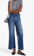 Alice  Olivia Women  s  Emory  High Waist Fray Wide Leg Jeans Sz27