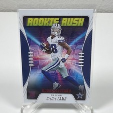 2020 CeeDee Lamb Rookies & Stars ROOKIE RUSH RED Rookie RC Cowboys RR-9 NM Card. rookie card picture