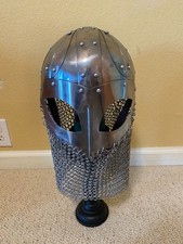 Viking Helmet Battle Armor 18G Steel and Chainmail